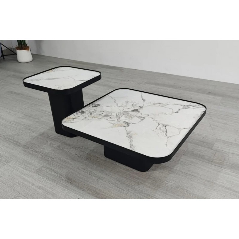 Журнальний столик MICHIGAN білий глянець/чорний (к-кт) Intarsio