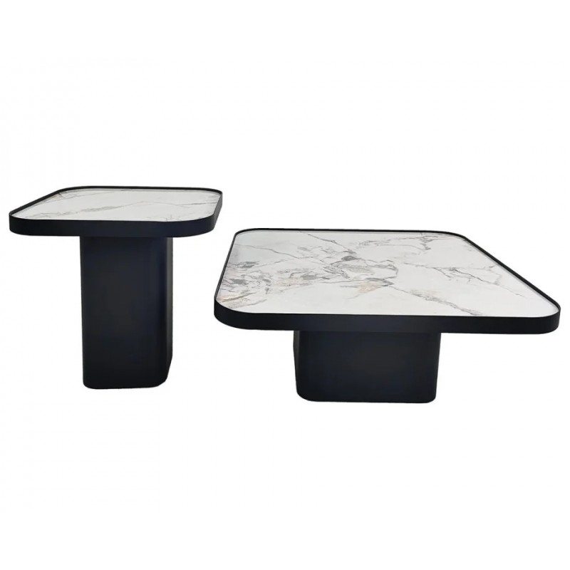 Журнальний столик MICHIGAN білий глянець/чорний (к-кт) Intarsio