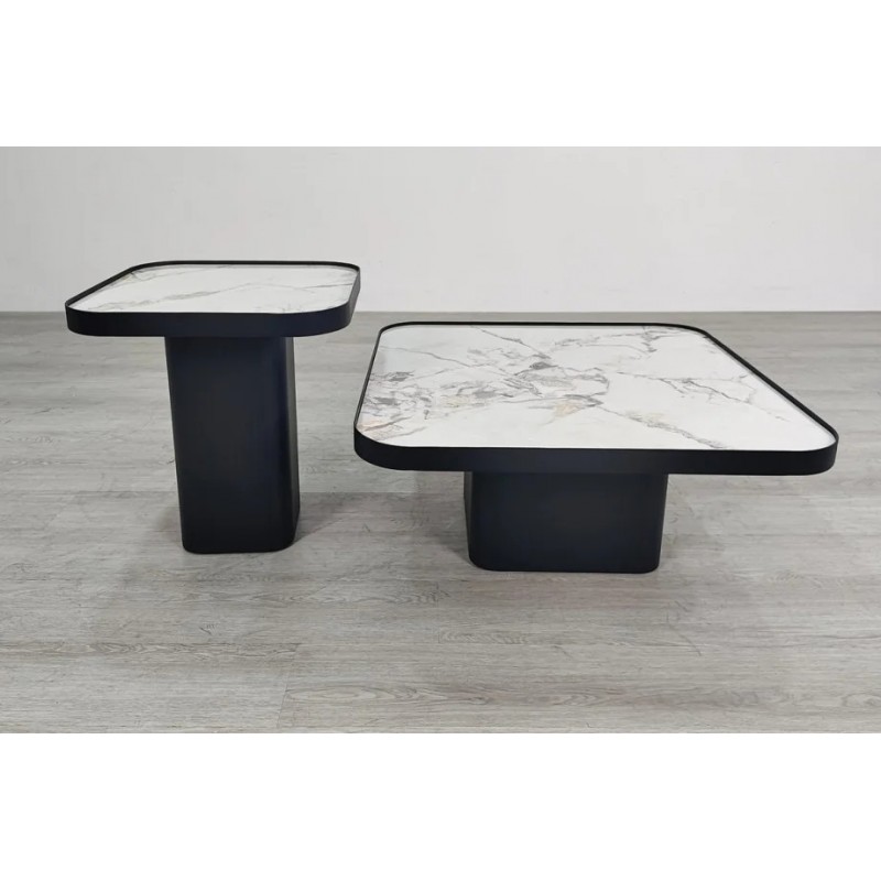 Журнальний столик MICHIGAN білий глянець/чорний (к-кт) Intarsio