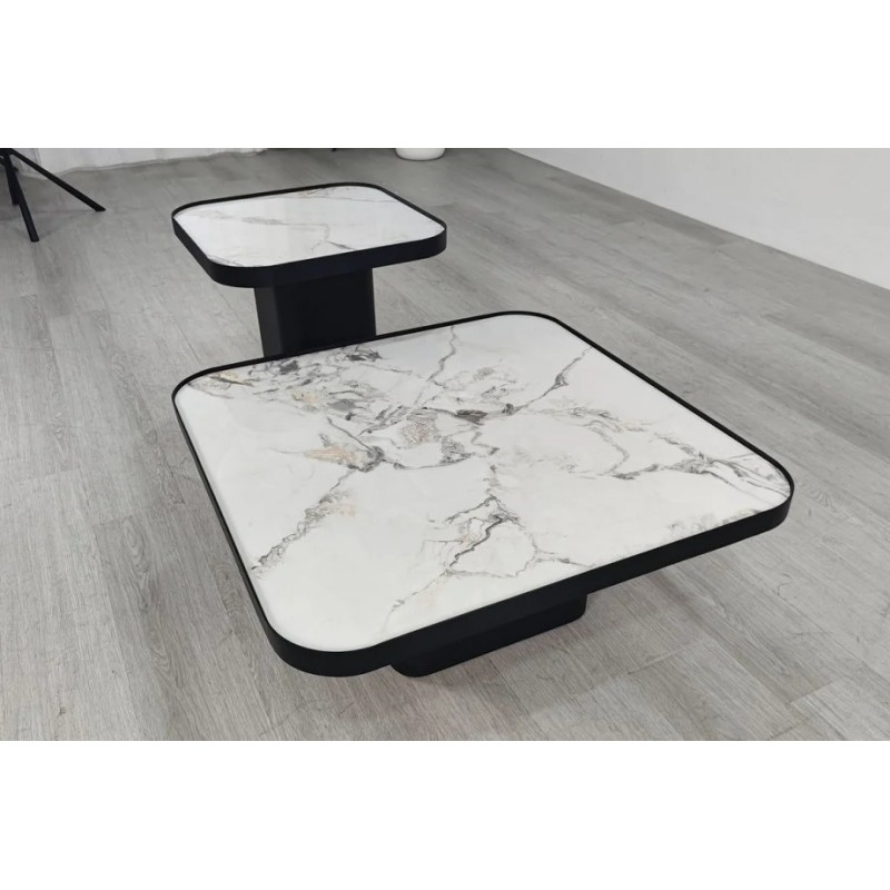 Журнальний столик MICHIGAN білий глянець/чорний (к-кт) Intarsio