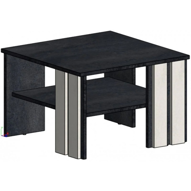 Журнальний столик T4 VS Вугільний камінь / Шовковий камінь 68 x 68 см.   Intarsio