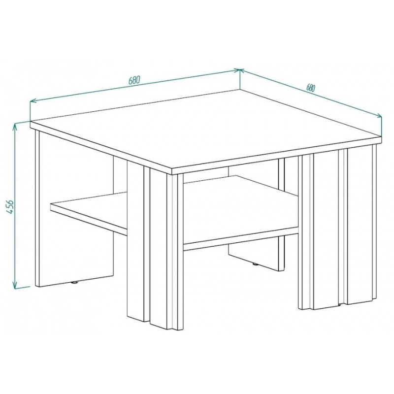 Журнальний столик T4 VS Вугільний камінь / Шовковий камінь 68 x 68 см.   Intarsio