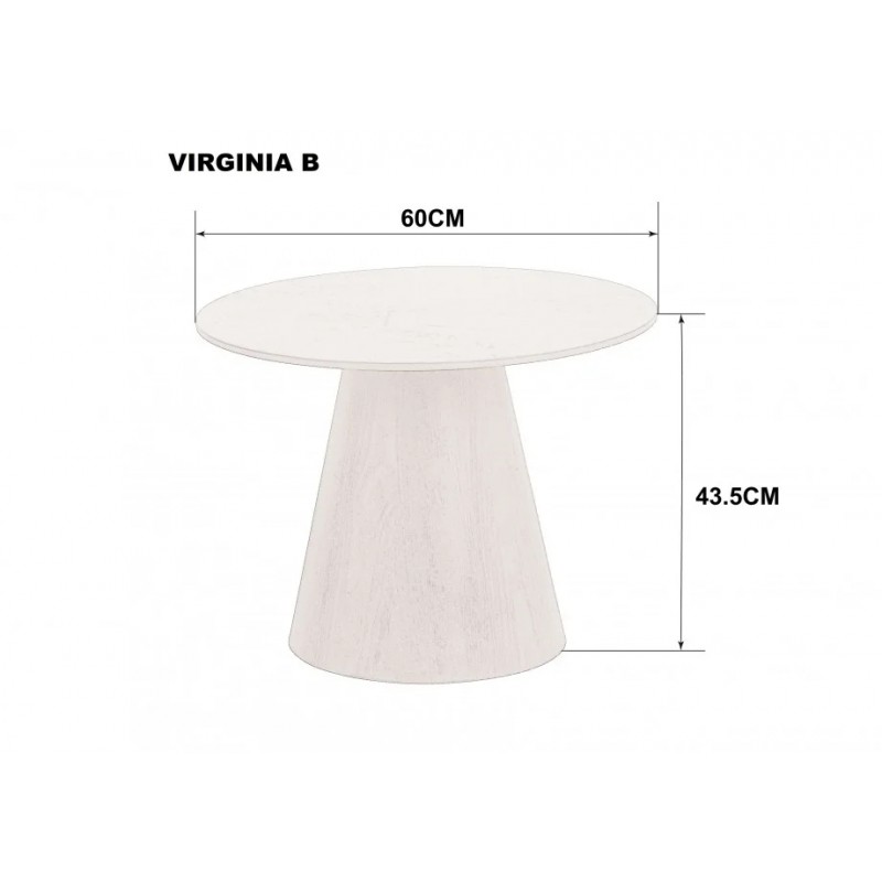Журнальний столик VIRGINIA B Чорний глянець / Коричневий мат 60 x 43,5 см.   Intarsio