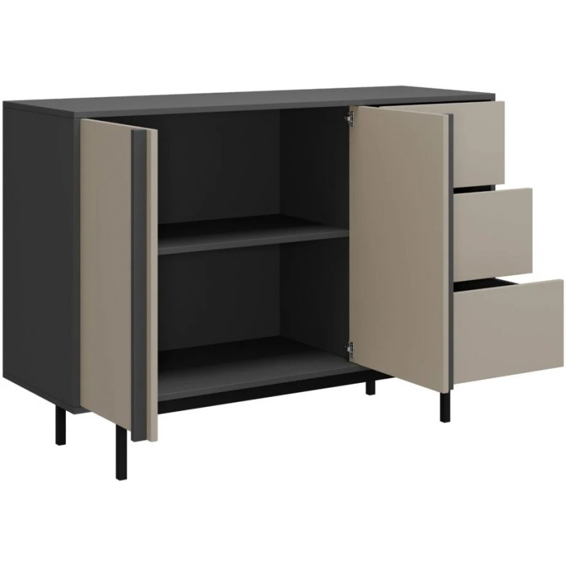 Комод ALSY REG 7 123х87х43 антрацит / дуб Jurek