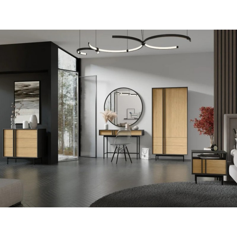 Комод ALSY REG 8 93х87х43 антрацит / дуб Jurek