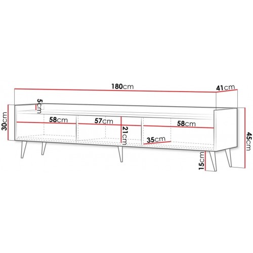 Тумба під телевізор ADEMO REG 5 180х45х41 горіх / горіх Jurek