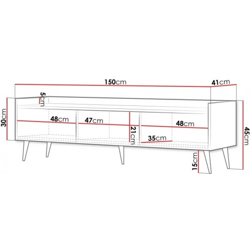 Тумба під телевізор ADEMO REG 6 150х45х41 горіх / горіх Jurek