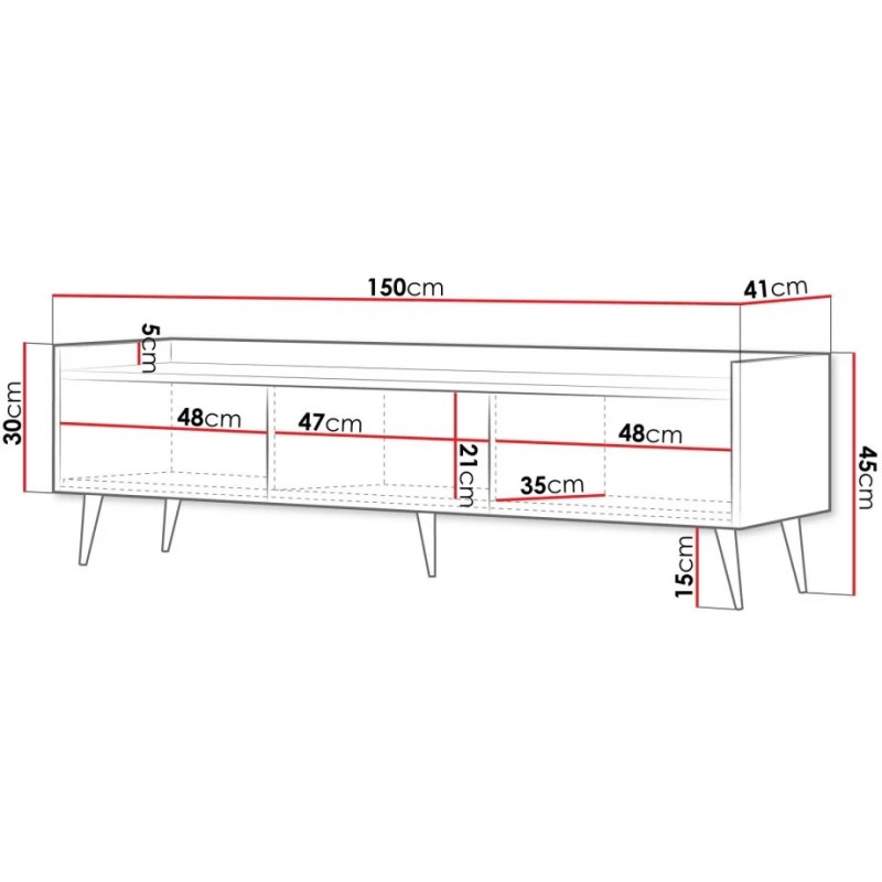 Тумба під телевізор ADEMO REG 6 150х45х41 кашемір / кашемір Jurek