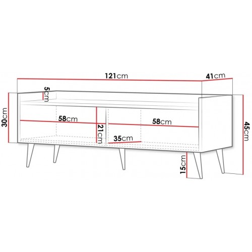 Тумба під телевізор ADEMO REG 7 121х45х41 горіх / горіх Jurek