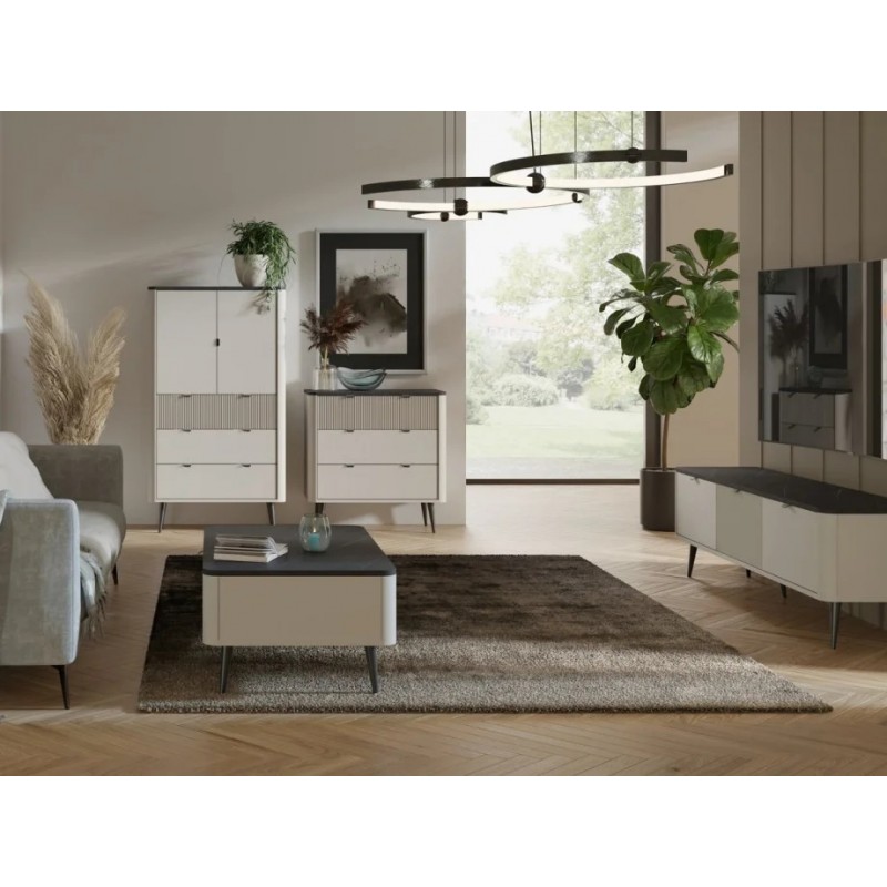 Тумба під телевізор MARLY REG 13 160х52х40 кашемір / сірий Jurek