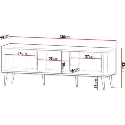 Тумба під телевізор MARLY REG 14 130х52х40 кашемір / горіх Jurek