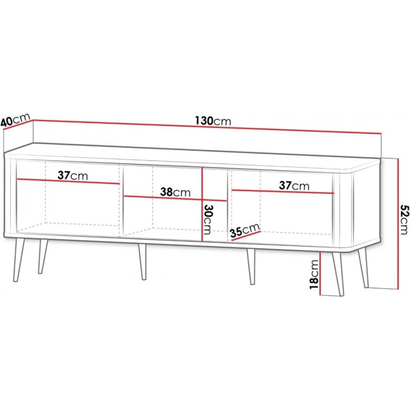 Тумба під телевізор MARLY REG 14 130х52х40 кашемір / горіх Jurek