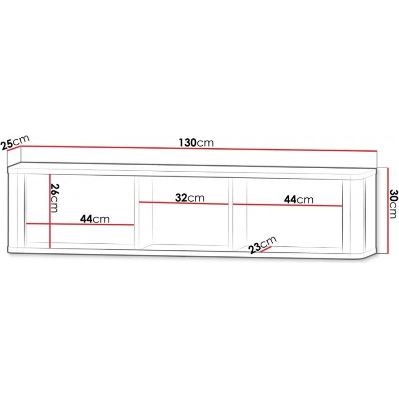 Полиця на стіну MARLY REG 20 127х30х25 кашемір / горіх Jurek