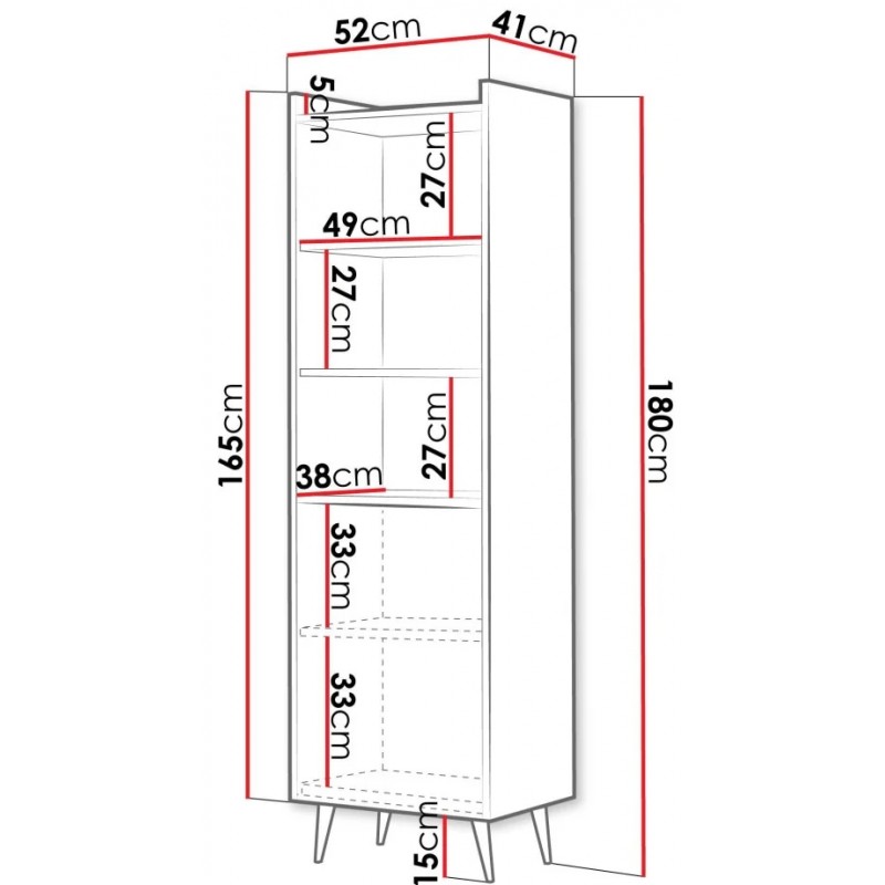 Вітрина ADEMO REG 1 52х180х41 горіх / горіх Jurek