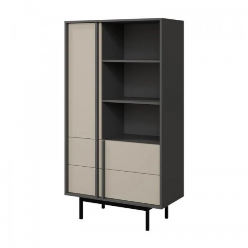 Вітрина ALSY REG 4 83х155х43 антрацит / бежевий Jurek