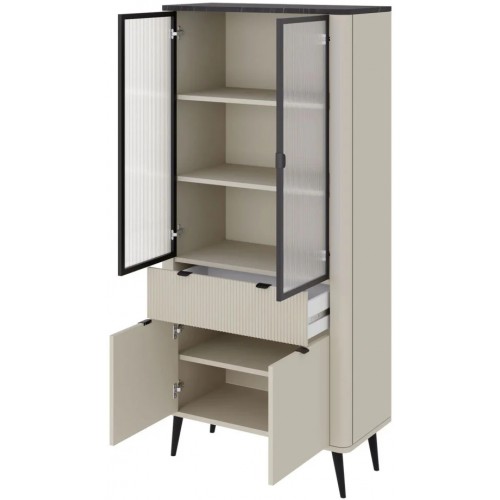 Вітрина MARLY REG 2 90х191х40 кашемір / горіх Jurek