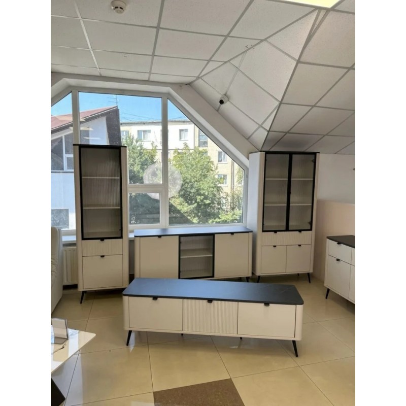 Вітрина MARLY REG 2 90х191х40 кашемір / сірий Jurek