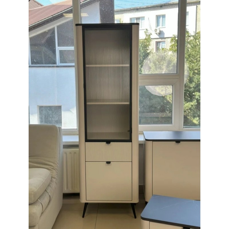 Вітрина MARLY REG 3 60х191х40 кашемір / сірий Jurek