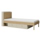 Ліжко односпальне YUKI REG 13 94х93х217 сірий / бежевий / дуб Jurek
