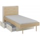 Ліжко односпальне YUKI REG 13 94х93х217 сірий / бежевий / дуб Jurek