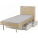 Ліжко односпальне YUKI REG 13 94х93х217 сірий / бежевий / дуб / евкаліпт Jurek