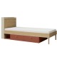 Ліжко односпальне YUKI REG 13 94х93х217 сірий / бежевий / дуб / коньяк Jurek