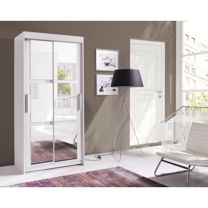 Шафа-купе KARO 100 100х216х60 люстерко / білий / білий Jurek