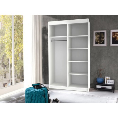 Шафа-купе KARO 100 100х216х60 люстерко / білий / білий Jurek