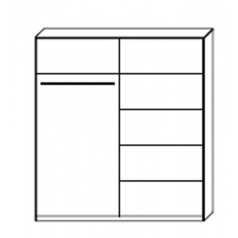 Шафа-купе KARO 100 100х216х60 люстерко / білий / білий Jurek