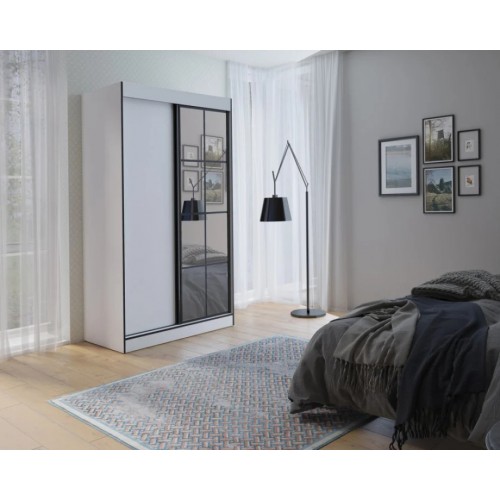 Шафа-купе OSLOII 120 120х216х65 білий / чорний Jurek