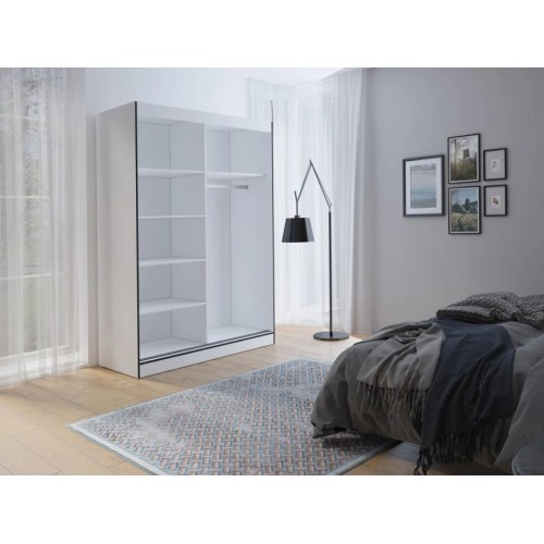 Шафа-купе OSLOII 120 120х216х65 білий / чорний Jurek