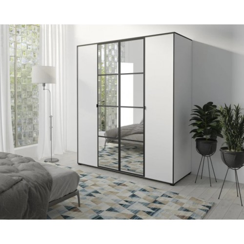 Шафа-купе OSLOI 180 180х206х65 білий / чорний Jurek