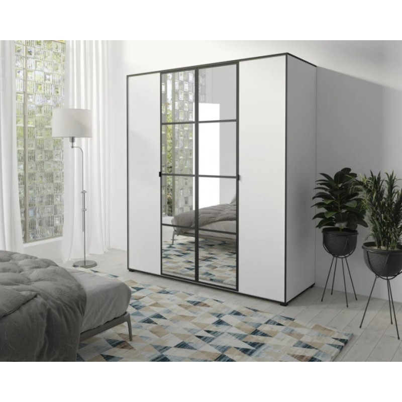 Шафа-купе OSLOI 180 180х206х65 білий / чорний Jurek