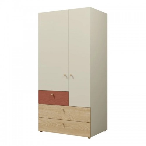 Шафа YUKI REG 2 90х185х60 сірий / бежевий / дуб / коньяк Jurek