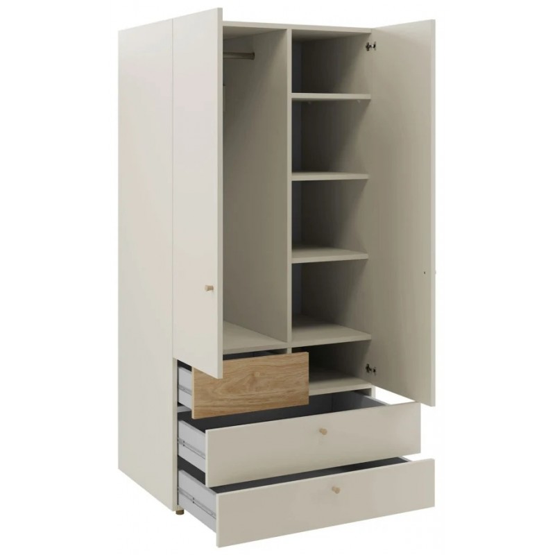 Шафа YUKI REG 2 90х185х60 сірий / бежевий / дуб / коньяк Jurek