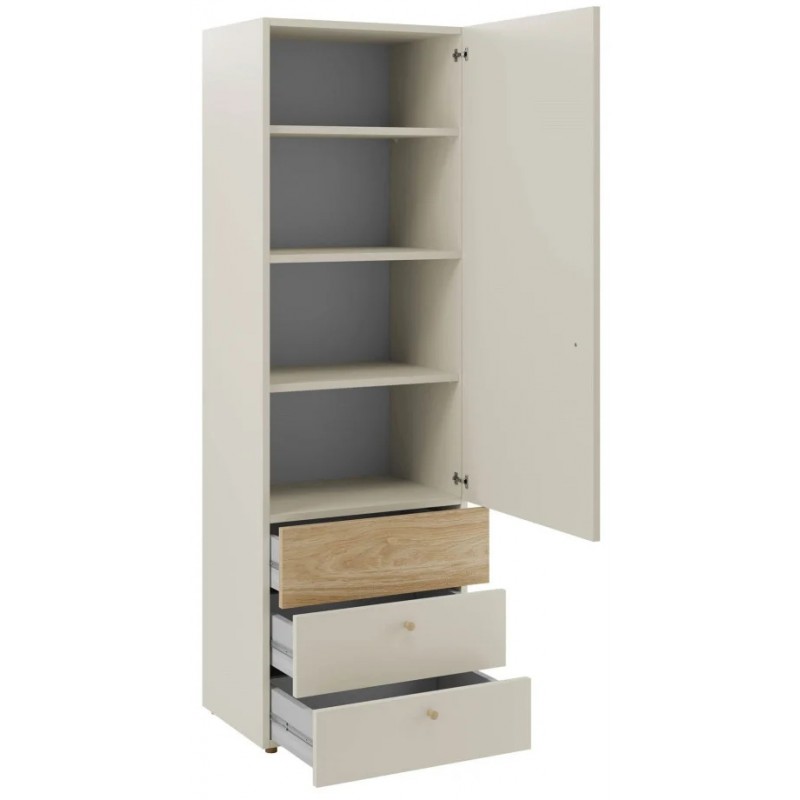 Шафа YUKI REG 4 60х185х40 сірий / бежевий / дуб Jurek