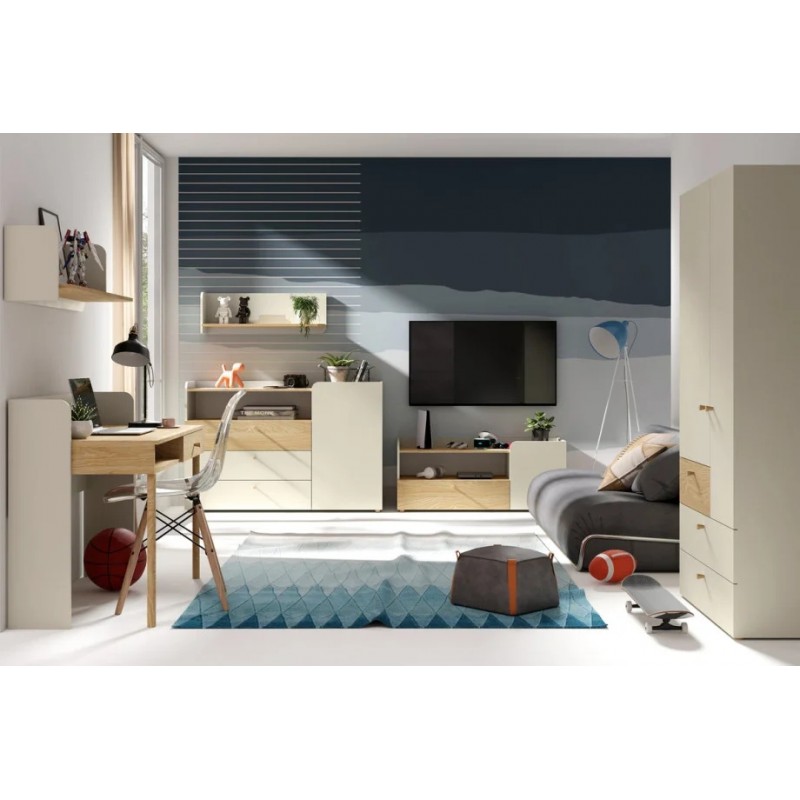 Шафа YUKI REG 5 60х185х40 сірий / бежевий / дуб Jurek