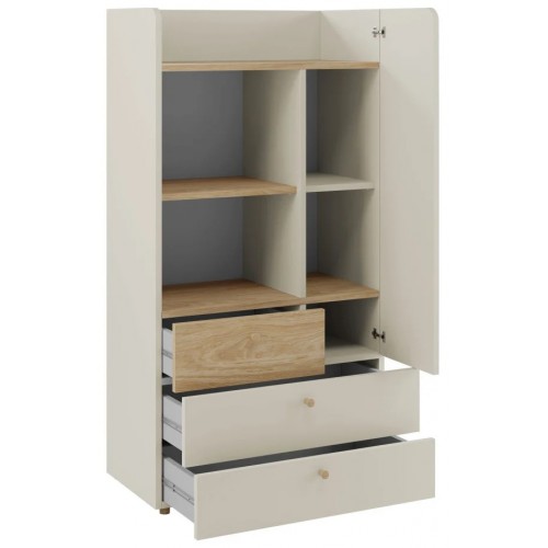 Шафа YUKI REG 6 60х150х40 сірий / бежевий / дуб / евкаліпт Jurek