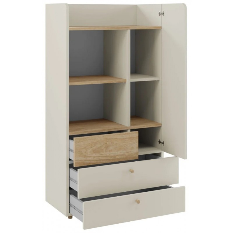 Шафа YUKI REG 6 80х150х40 сірий / бежевий / дуб / коньяк Jurek