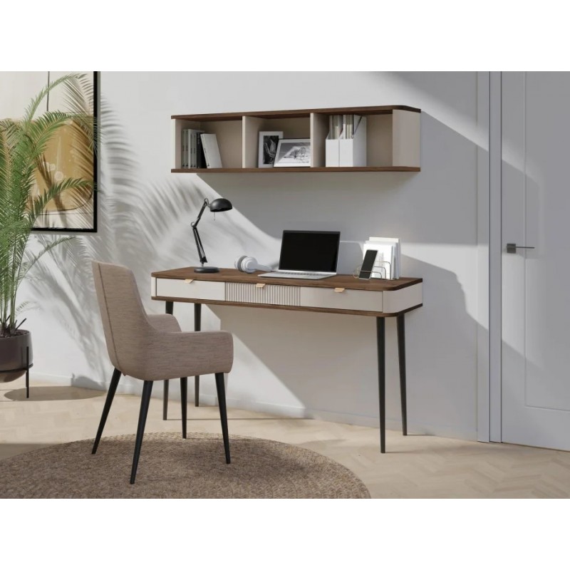 Туалетний столик MARLY REG 15 130х82х40 кашемір / горіх Jurek