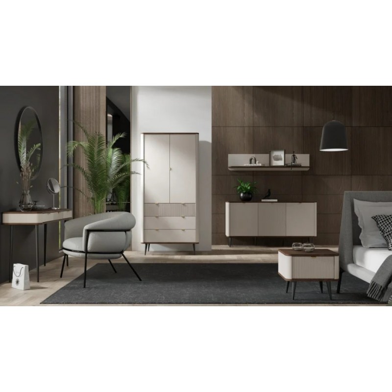 Туалетний столик MARLY REG 15 130х82х40 кашемір / горіх Jurek