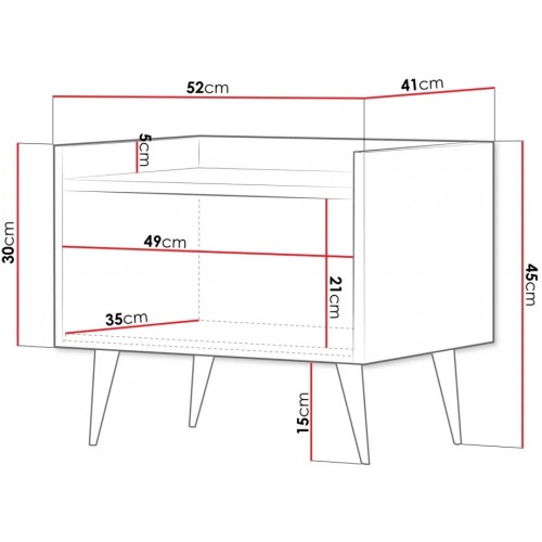 Тумба приліжкова ADEMO REG 8 52х45х41 горіх / горіх Jurek