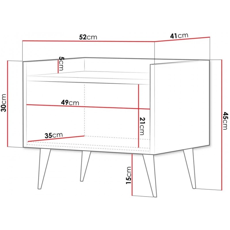 Тумба приліжкова ADEMO REG 8 52х45х41 горіх / горіх Jurek