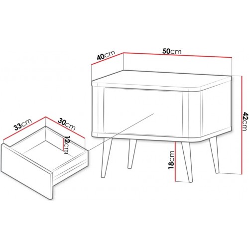 Тумба приліжкова MARLY REG 17 50х42х40 кашемір / сірий Jurek