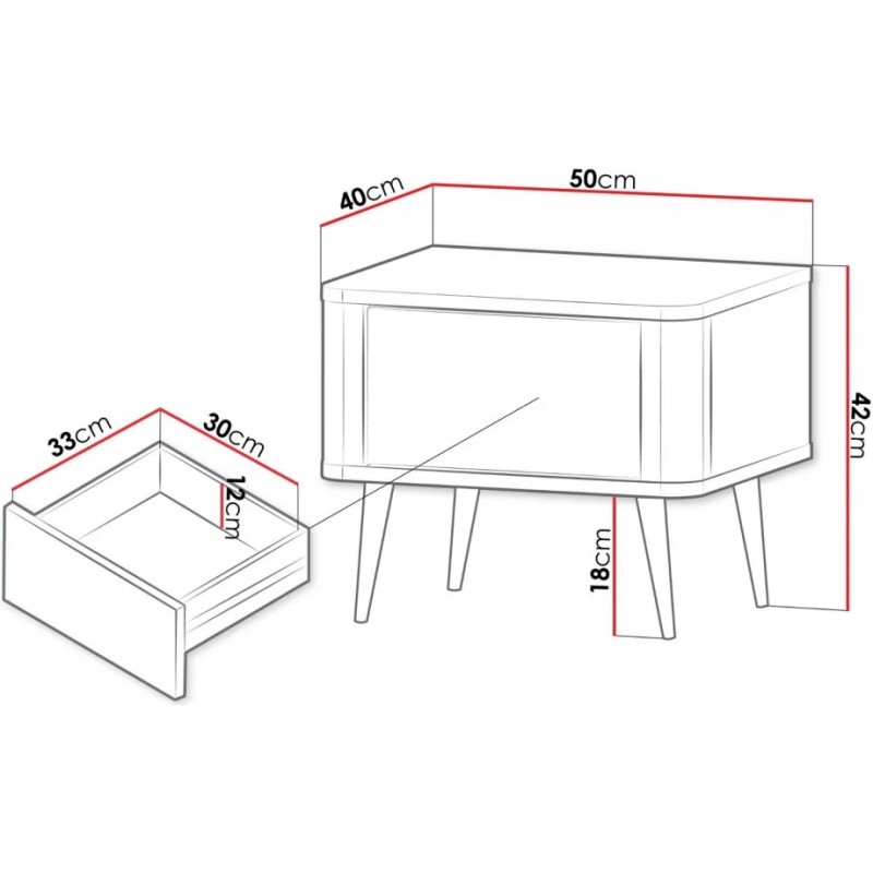 Тумба приліжкова MARLY REG 17 50х42х40 кашемір / сірий Jurek