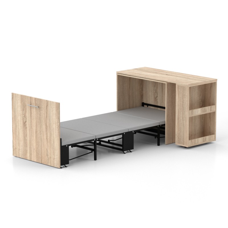 Ліжко-трансформер + Письмовий стіл + Тумба + Комод Sirim-C1 (4 в 1) / (Дуб сонома) Knap Knap