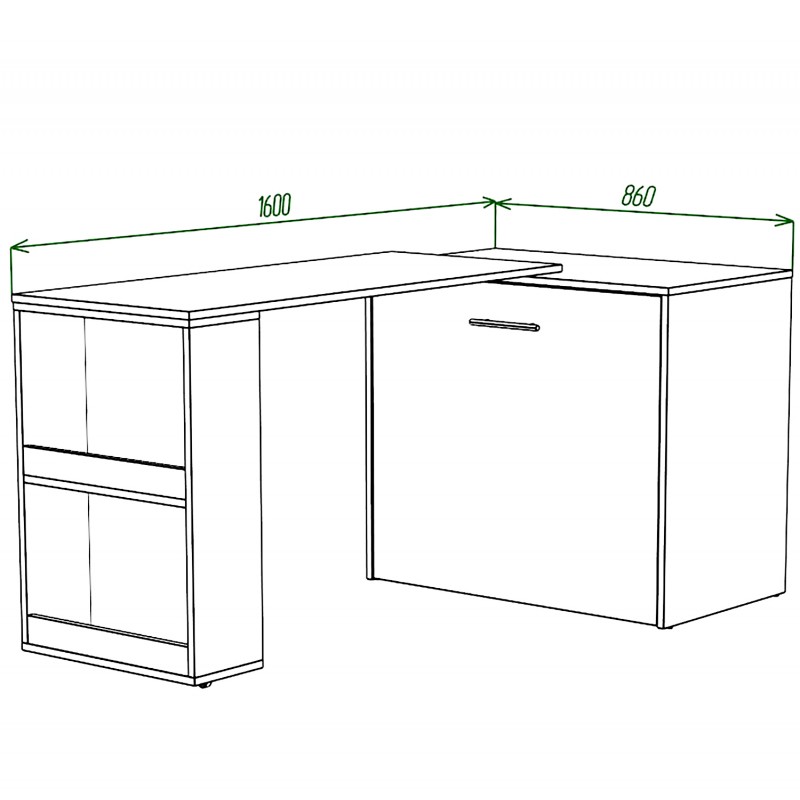 Ліжко-трансформер + Письмовий стіл + Тумба + Комод Sirim-C1 (4 в 1) / (Дуб сонома) Knap Knap