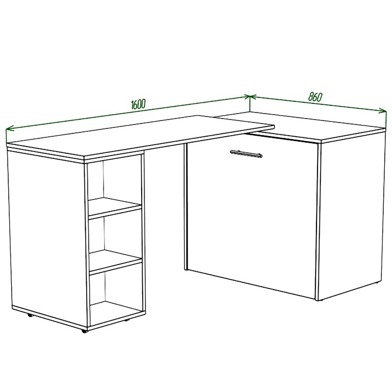 Ліжко-трансформер + Письмовий стіл + Тумба + Комод Sirim-C2 (4 в 1) / (Венге) Knap Knap