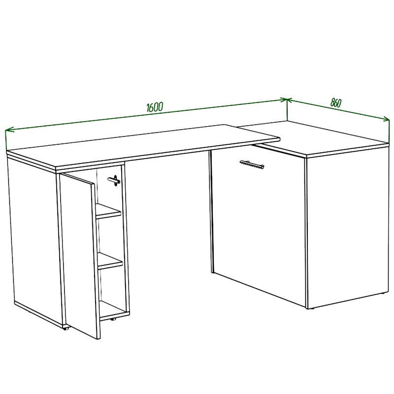 Ліжко-трансформер + Письмовий стіл + Тумба + Комод Sirim-C3 (4 в 1) / (Венге) Knap Knap