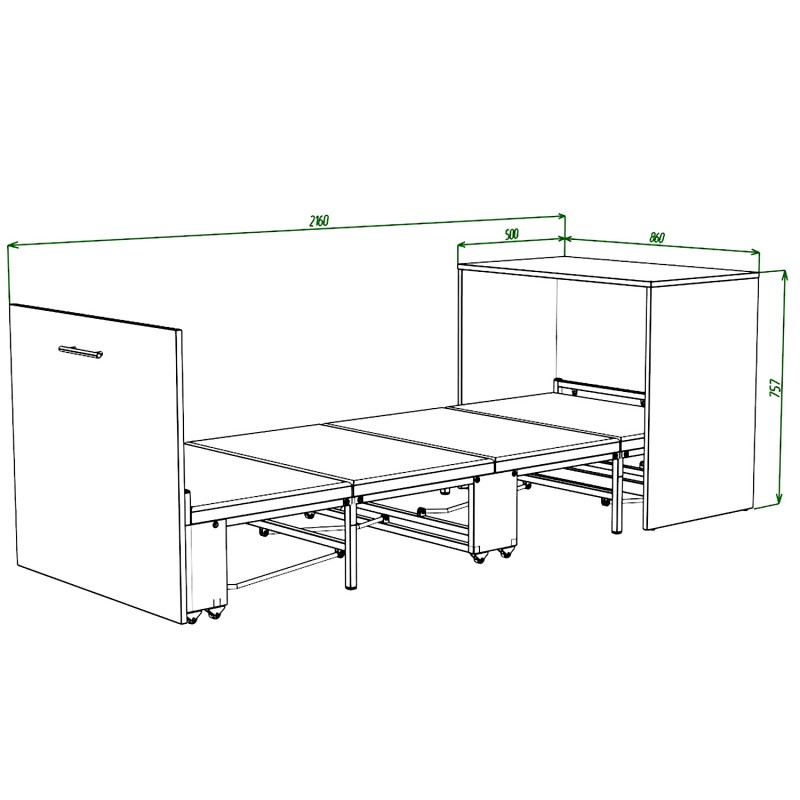 Ліжко-трансформер комод Sirim (2 в 1) / (Дуб сонома) Knap Knap